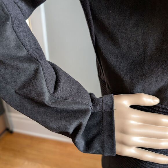 INC Knit Cardigan Sweater Faux Suede Fur Open Knit Size Large - Picture 9 of 10